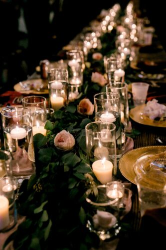 boho table decor candles