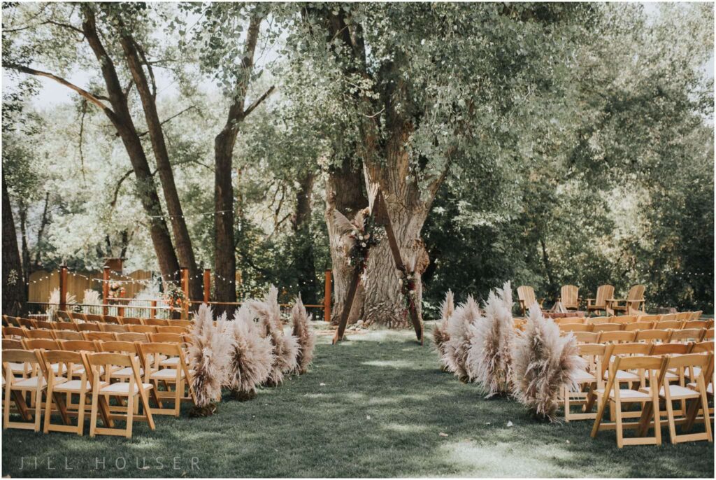 pampas grass wedding boho