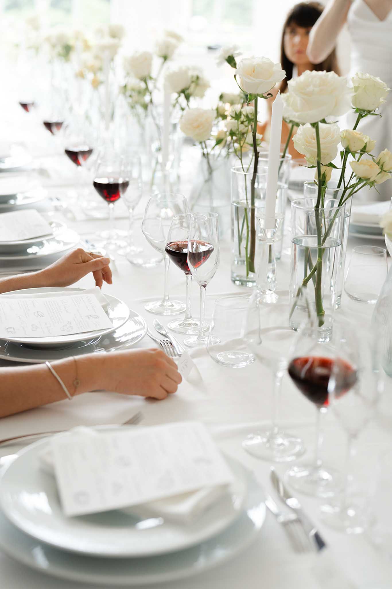 Couple portrait in garden grounds at ChÃ¢teau de Garennes during golden hour