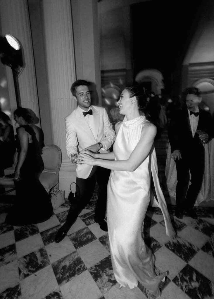 saint martin H.Clark bride groom dancing after party