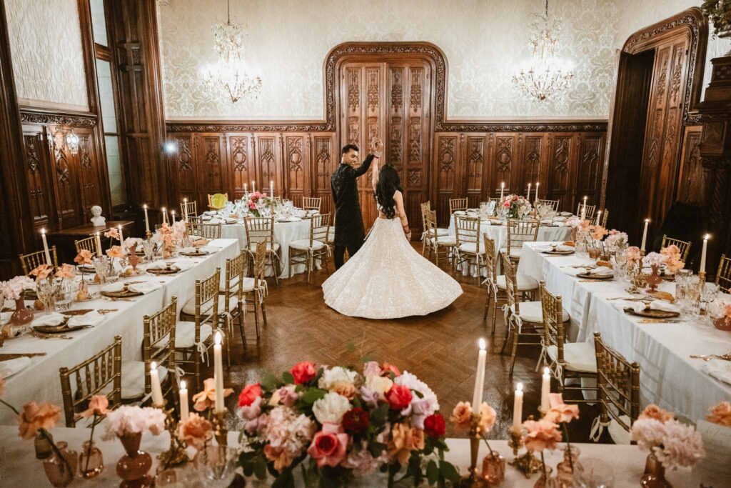 Chateau Challain F.Bandiera groom bride center reception table u shape