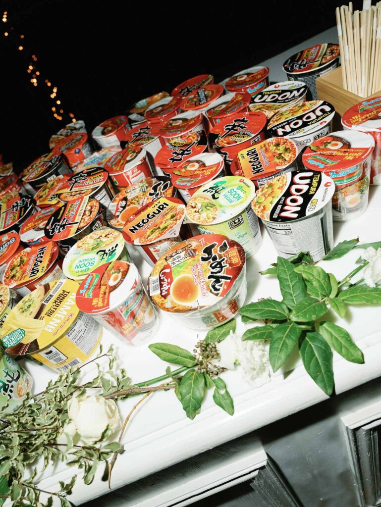 Domaine Mont Leuze CC Weddings detail shot cup noodles chopsticks reception