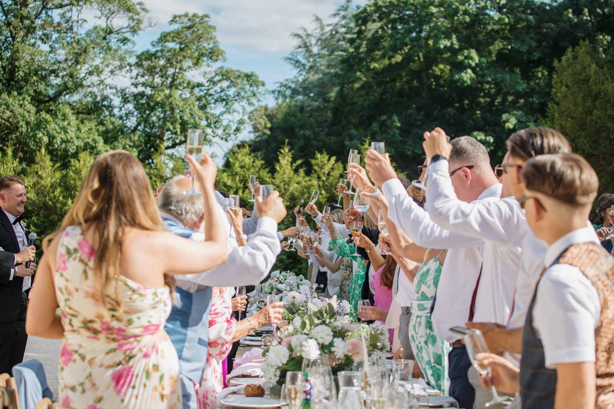 Chateau de la Couronne Ala Breskaya guests champagne glass toast reception