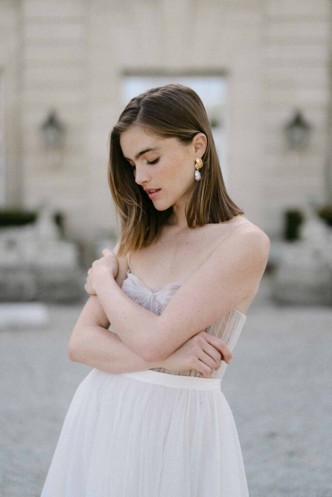 Chateau sainte claire keith flament short hair bride hug self portrait