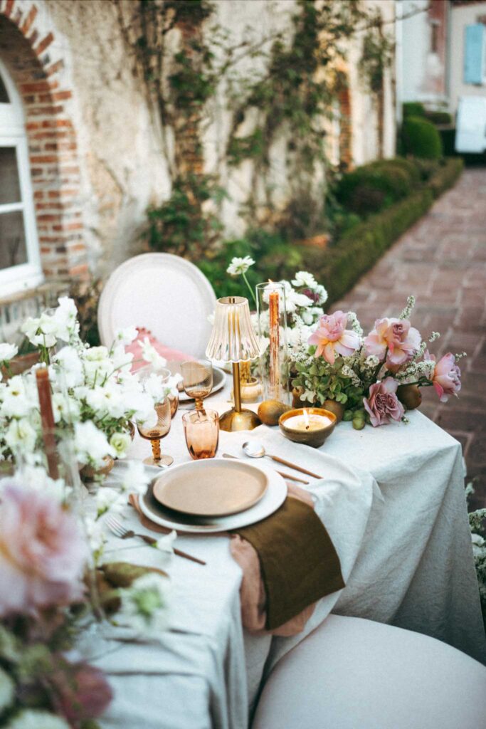 chateau de la gruerie pink wedding 1