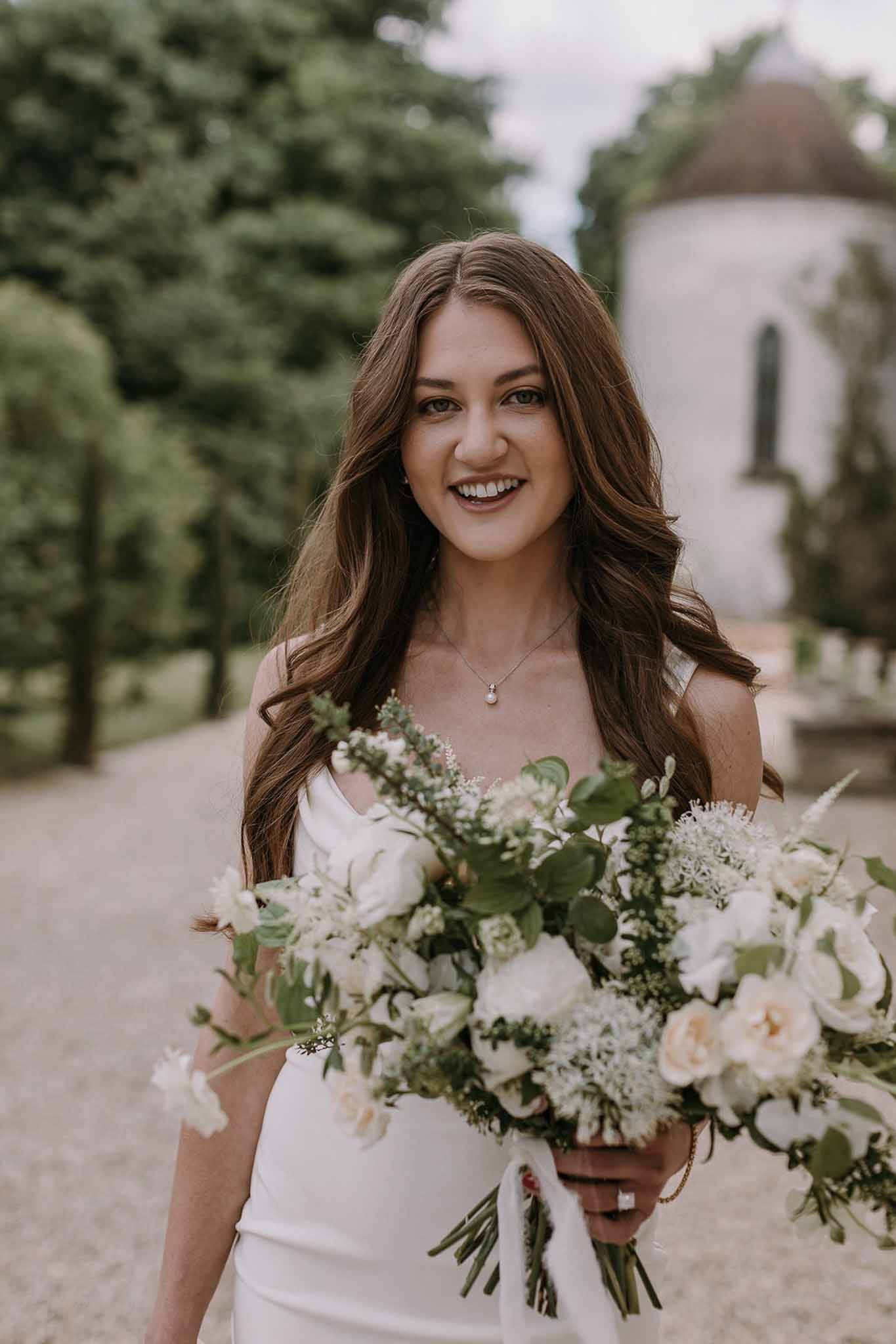 Bridal portrait in a garden