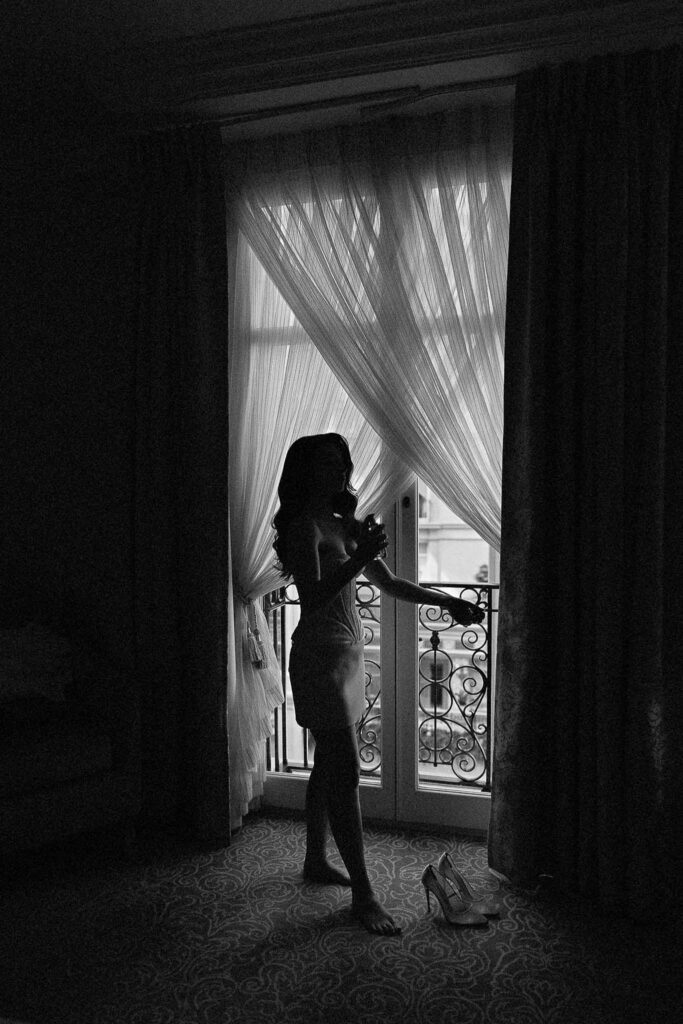 Boat in Paris Joan Jellet bride get ready perfume window hotel