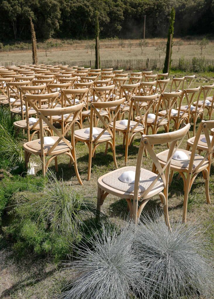 La Grand Belly T.Braoun ceremony seating wood chair outside