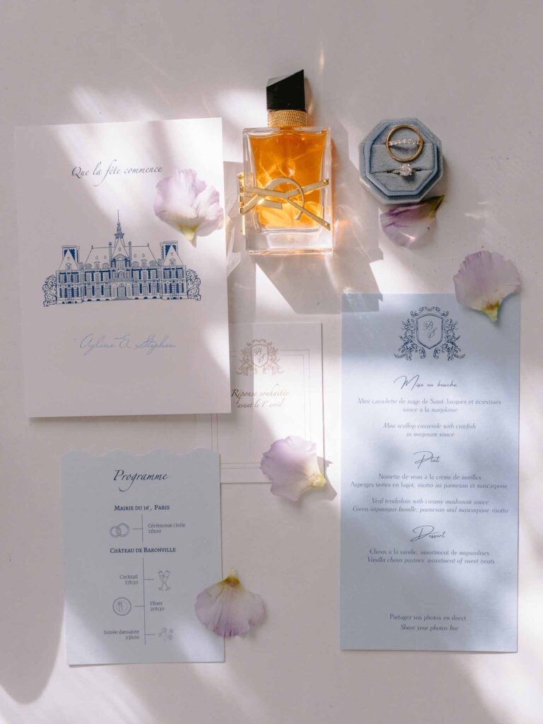 baronville E.Arrachart flatlay invitation perfume accessories