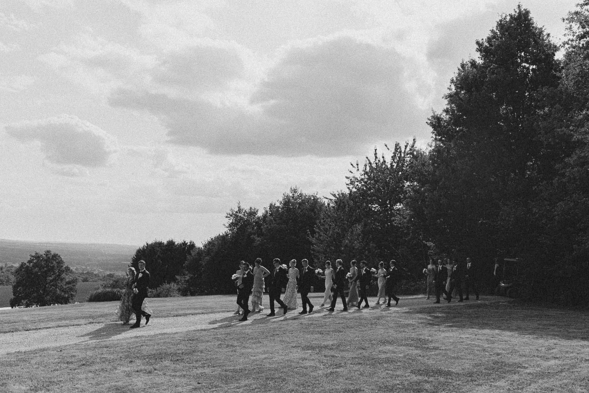 Black and white photo of wedding ceremony